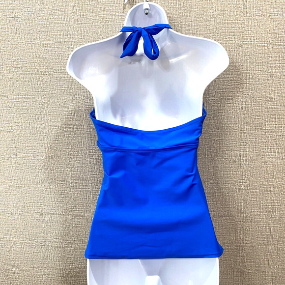 Women's Halter Swimsuit Cami Tankini Tank Top Blue sz M Padded Cups MERONA - Picture 4 of 6